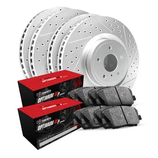 R1 Concepts WJUN2-63125 Brake Rotor- Carbon Coated W/ Optimum Oe Pads